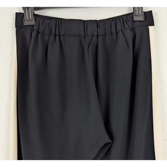 Aritzia Babaton sz 4 Conan Pants black cream stripe on sides ankle crop 0489 - Picture 6 of 9